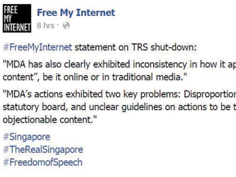 Screenshot of a post on the Free My Internet Facebook page. Screenshot of a post on the Free My Internet Facebook page.