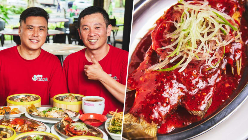 Yummy $10.80 Fried Sea Bass With Dragon Fruit Sauce For Solo Diners At Jurong Hawker Stall Yummy $10.80 Fried Sea Bass With Dragon Fruit Sauce For Solo Diners At Jurong Hawker Stall