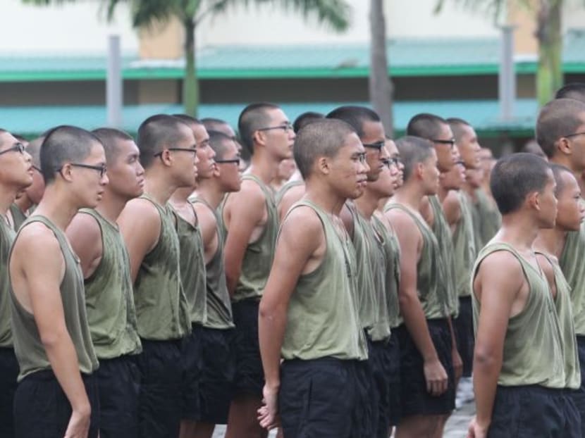 TODAY file photo of National Service recruits at SAF Basic Military Training camp.