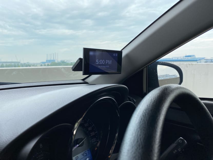 The new on-board unit (OBU) has a touchscreen display that can provide real-time road traffic updates.