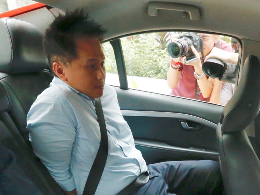 Lim Kwong Fei, who was involved in a multi-vehicle crash that injured four pedestrians along Tanjong Pagar Road on Thursday evening, seen arriving at the State Courts. Photo: Najeer Yusof/TODAY