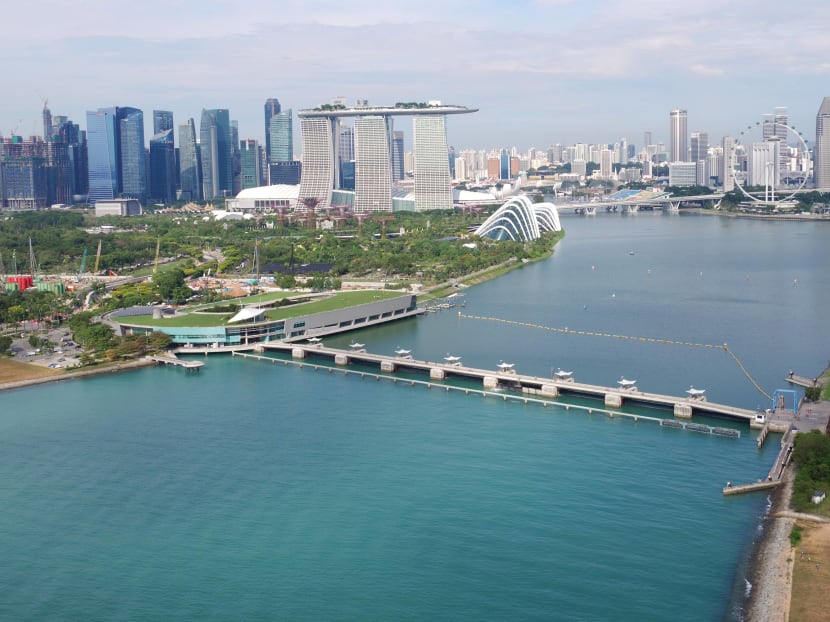 An aerial view of the Marina Barrage, which celebrates its 10th year anniversary this year. TODAY file photo