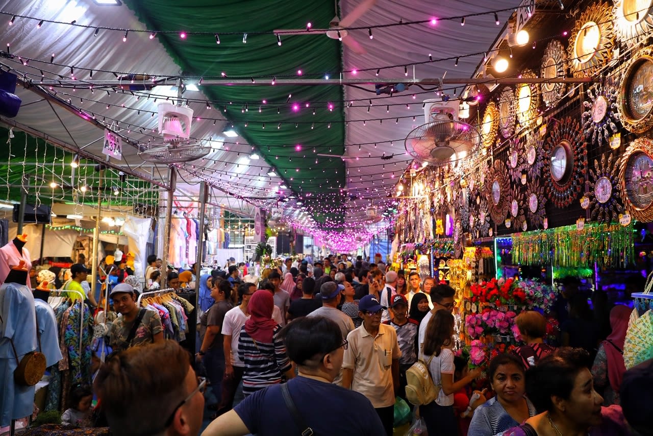 The Geylang bazaar in 2019 — the last one before Covid-19 struck — had about 500 stalls and was visited by about 2 million people. The Geylang bazaar in 2019 — the last one before Covid-19 struck — had about 500 stalls and was visited by about 2 million people.