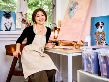 Jeanette Aw’s makeup artist, Elain Lim, creates paintings from expired makeup