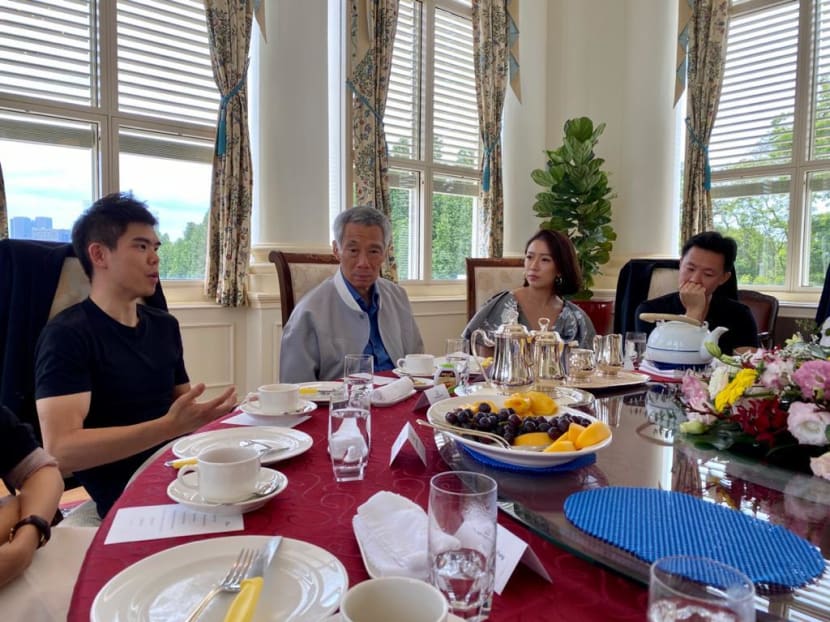 From left: Carousell CEO Quek Siu Rui, Prime Minister Lee Hsien Loong, Love, Bonito co-founder Rachel Lim and ShopBack CEO Henry Chan at the lunch.