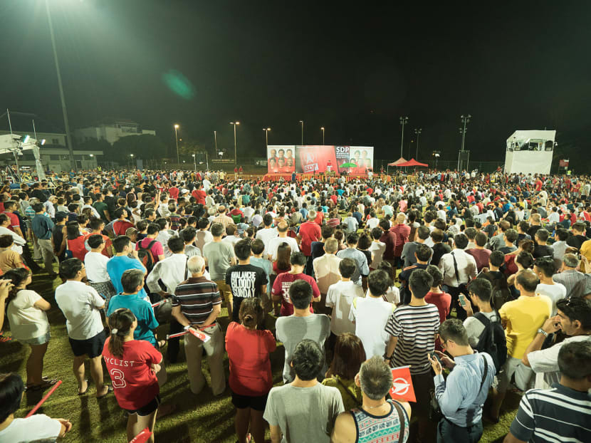 The crowd at the SDP rally. Photo: Ray Chua/TODAY