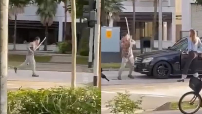 Video of man wielding sword in Sumang Lane was scene being filmed for Channel 8 drama