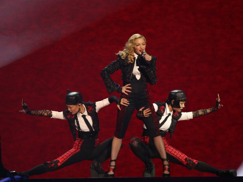 Madonna says she hit her head, got whiplash in Brits stage tumble
