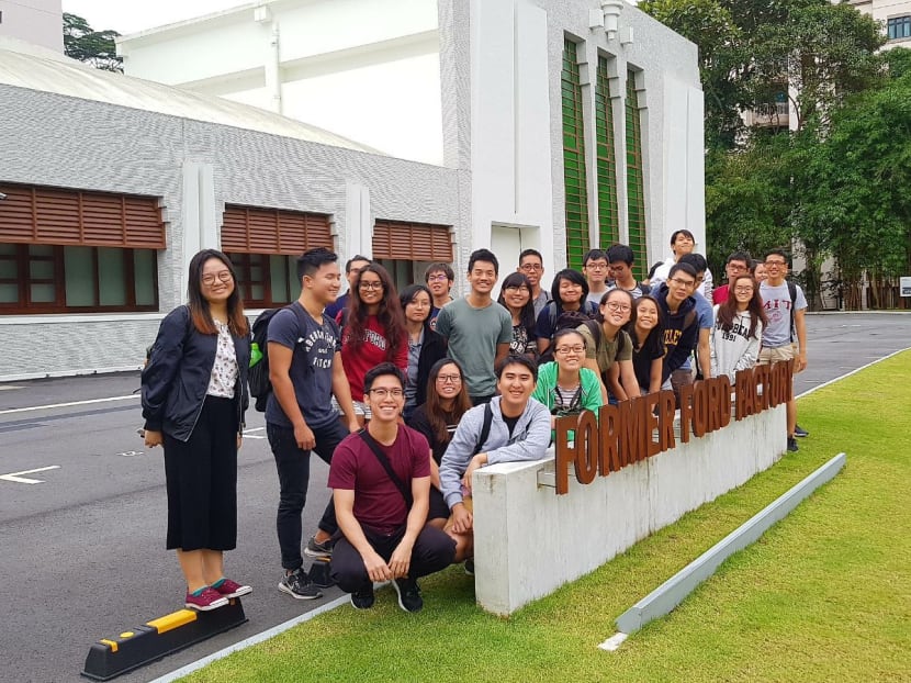 Students of the SUTD course on the Japanese occupation of Southeast Asia visiting the former Ford Motor Factory. Photo:  Sandeep Ray