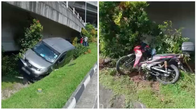 Van driver arrested after accident with motorcycle at Keppel Road