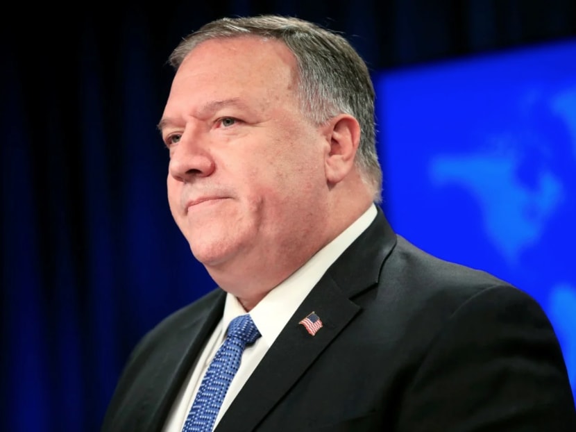 US Secretary of State Mike Pompeo attends at a news conference at the State Department in Washington on Wednesday.