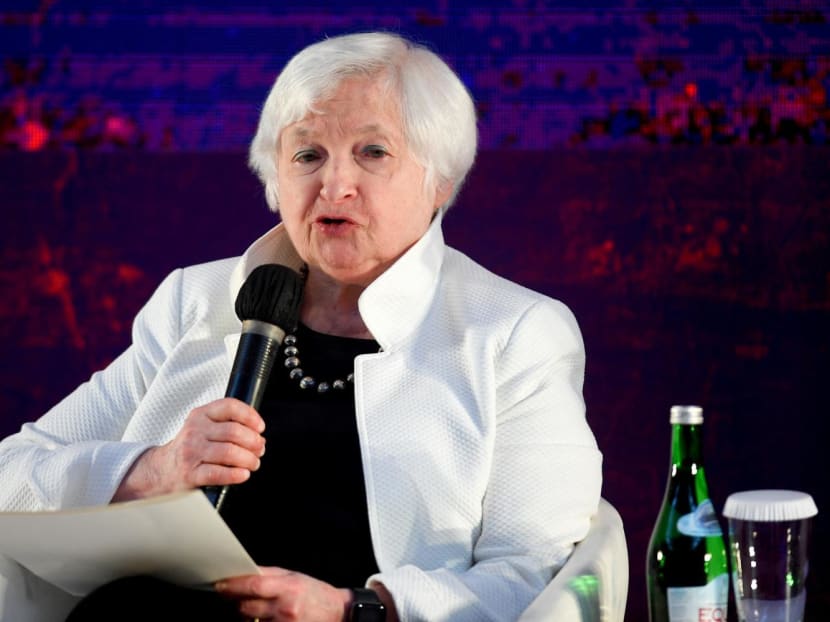 United States (US) Treasury Secretary Janet Yellen speaks during a meeting on the sidelines of the G20 summit in Jimbaran on the Indonesian resort island of Bali on Nov 14, 2022.
