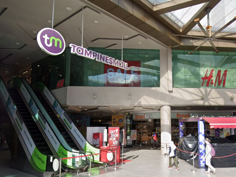 A worker died after falling through a false ceiling at Tampines Mall on Jan 25, 2020. A worker died after falling through a false ceiling at Tampines Mall on Jan 25, 2020.