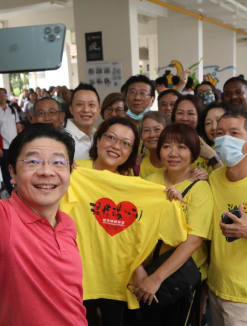 DPM Lawrence Wong at a community visit to Yio Chu Kang, Oct 30, 2022.