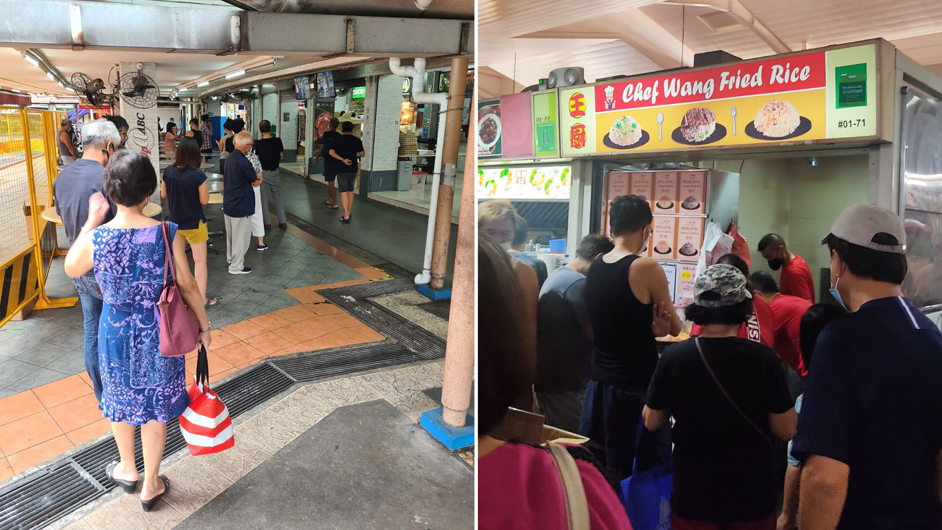Queues Seen At Some Hawker Centres This Weekend, One Almost Two Hours Long Queues Seen At Some Hawker Centres This Weekend, One Almost Two Hours Long