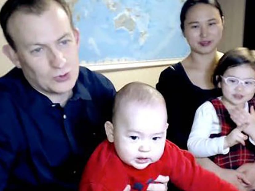 Video of the interview with Robert Kelly, an expert on East Asian affairs, went viral and sparked a debate about racism after many commentators originally assumed his Asian wife was a hired helper. Photo: Video screengrab /BBC