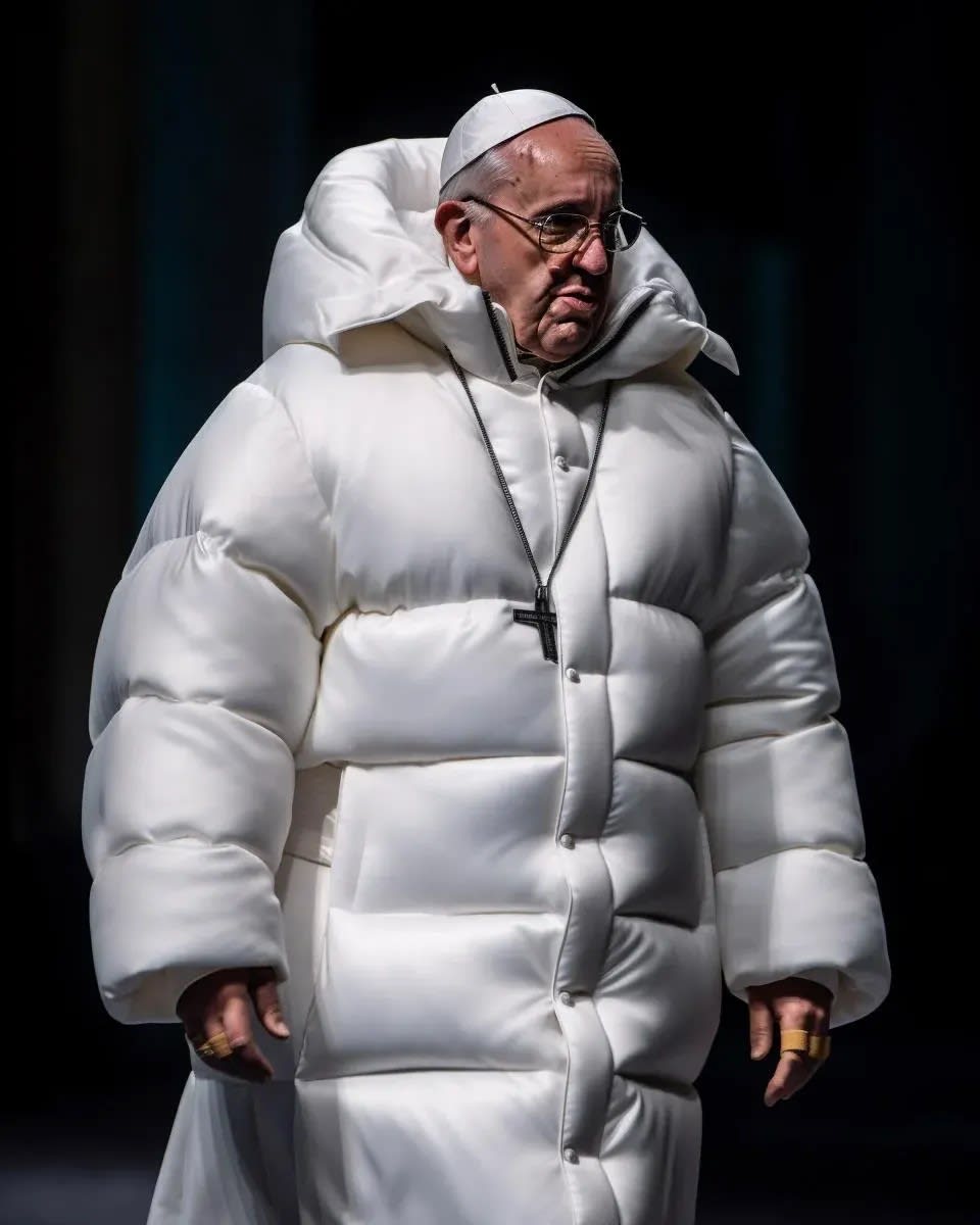 Pope Francis White Puffer Jacket