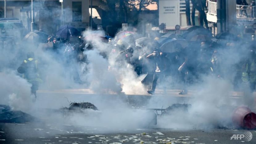 Tear gas fired as Hong Kong protesters defy police, hit the streets on China's National Day Tear gas fired as Hong Kong protesters defy police, hit the streets on China's National Day
