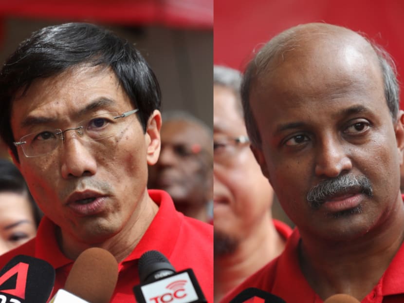 File photos of Singapore Democratic Party chief Chee Soon Juan (left) and party chairman Paul Tambyah. The People's Action Party is saying the two leaders are misleading the public with its campaign over Singapore's projected population size.