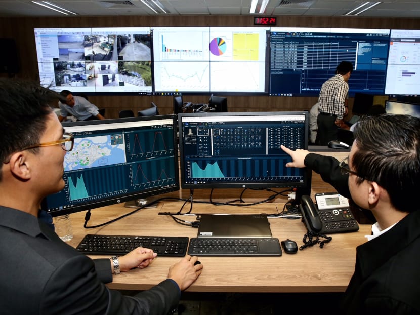 J-Ops Command Centre, one of the first command centres set up for facilities management in Singapore, taken during the Launch of the Real Estate Industry Transformation Map (REITM) and Commissioning of J-Ops Command Centre at The JTC Summit on Feb 8, 2018. Photo: Koh Mui Fong/TODAY