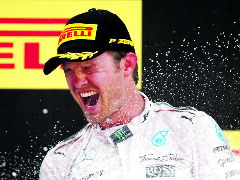 Rosberg celebrating his first win this season. Photo: Reuters