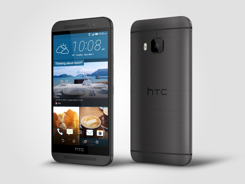 This product image provided by HTC shows front and rear views of the HTC One M9 smartphone. When the new HTC One models go on sale in April, HTC will replace damaged phones free of charge during its normal 12-month warranty period _ even if you were at fault. The offer expands on HTC Corp.’s current pledge to replace cracked screens for the first six months. Photo: AP