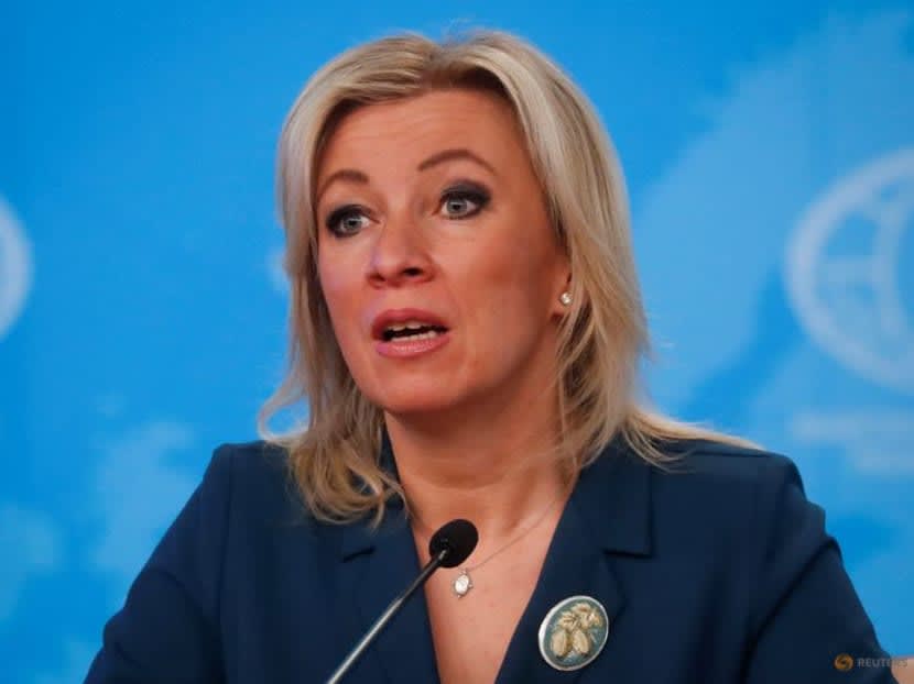 Russian Foreign Ministry spokeswoman Maria Zakharova speaks during the annual news conference of Foreign Minister Sergei Lavrov in Moscow, Russia Jan 14, 2022. Russian Foreign Ministry spokeswoman Maria Zakharova speaks during the annual news conference of Foreign Minister Sergei Lavrov in Moscow, Russia Jan 14, 2022.
