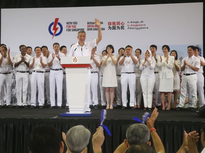 Prime Minister Lee Hsien Loong speaking at the launch of the manifesto. Photo: Ooi Boon Keong/TODAY