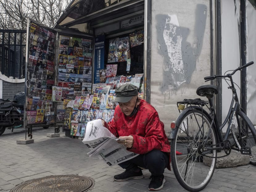 A newsstand in Beijing on March 18, 2020.