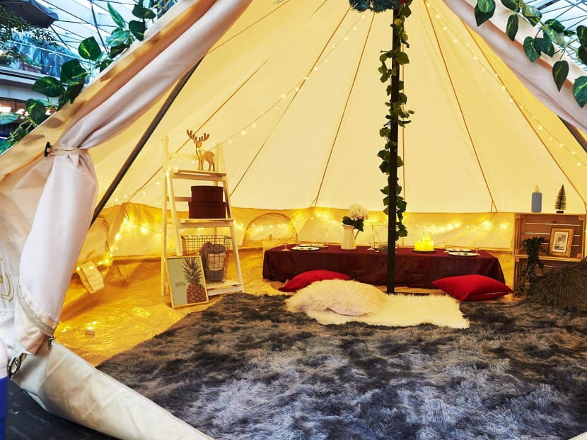 How much do you have to pay to picnic in a glamping tent in air-con comfort?