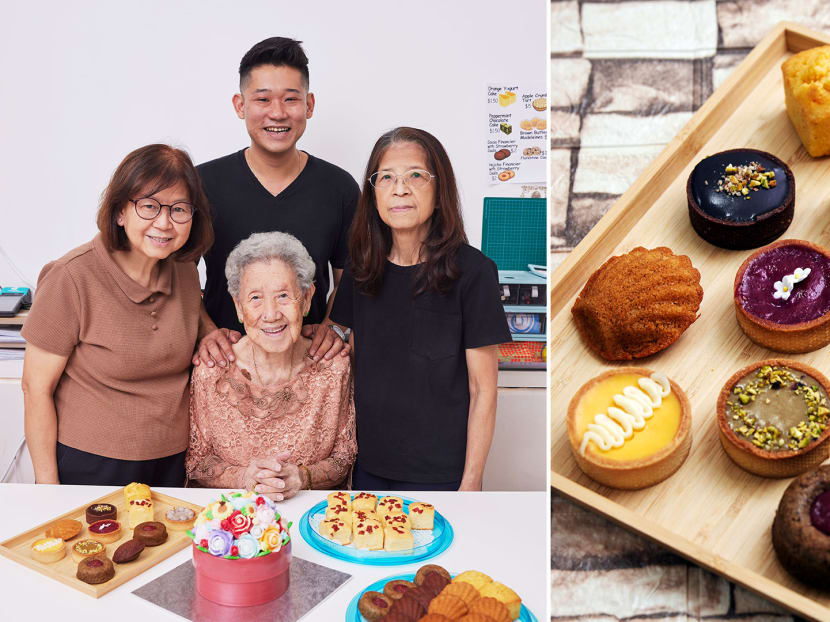 Three-gen family makes S$2 pastries and fancy agar agar cakes, Mark Lee and Carole Lin are customers