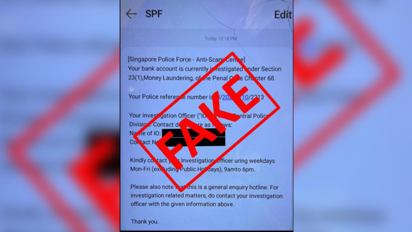 Police warn of fake text messages claiming to be from SPF Police warn of fake text messages claiming to be from SPF