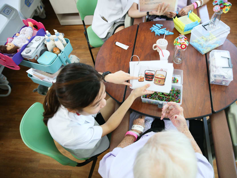 Playing with Barbie dolls, hoop throwing and mahjong games are all part of activities offered at Tan Tock Seng Hospital’s subacute geriatric monitoring unit, which opened in November 2017.