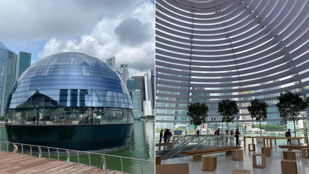 Apple Store in Marina Bay Sands opening soon, even has a special animated  wavy logo for it