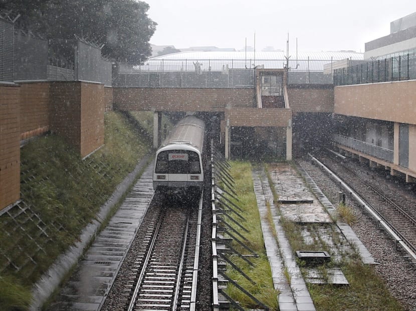 The downpour across parts of Singapore over the weekend, when train services along six stations on the North-South Line were crippled, was not unusually high by historical standards, said the national weatherman. Photo: Najeer Yusof/TODAY