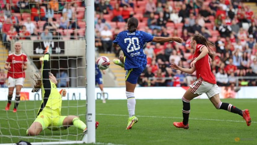 Football: Kerr at the double as Chelsea rout United, Arsenal go top of WSL Football: Kerr at the double as Chelsea rout United, Arsenal go top of WSL