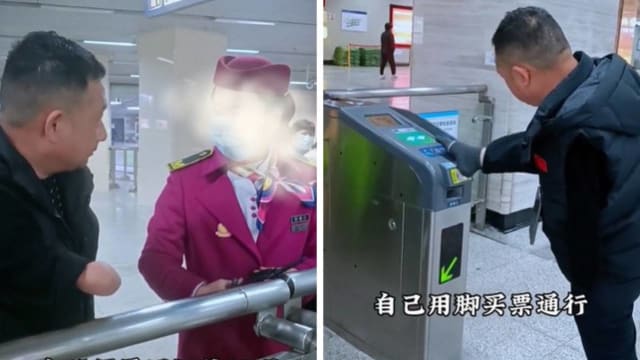 中国无臂男被要求出示残疾证 才能无障碍通行