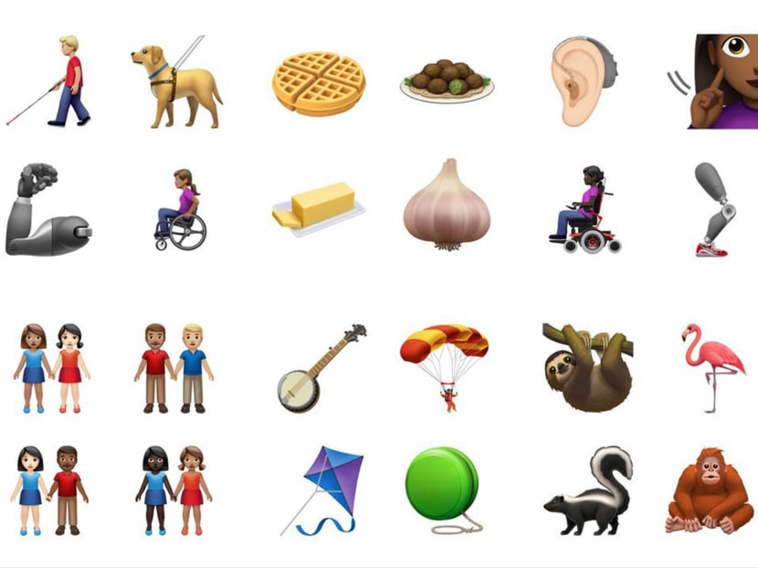 An Orangutan, Falafel, prosthetic limb and interracial couple; these are just some of the new emojis that Apple and Google are rolling out on World Emoji Day (July 17). Source: Apple An Orangutan, Falafel, prosthetic limb and interracial couple; these are just some of the new emojis that Apple and Google are rolling out on World Emoji Day (July 17). Source: Apple
