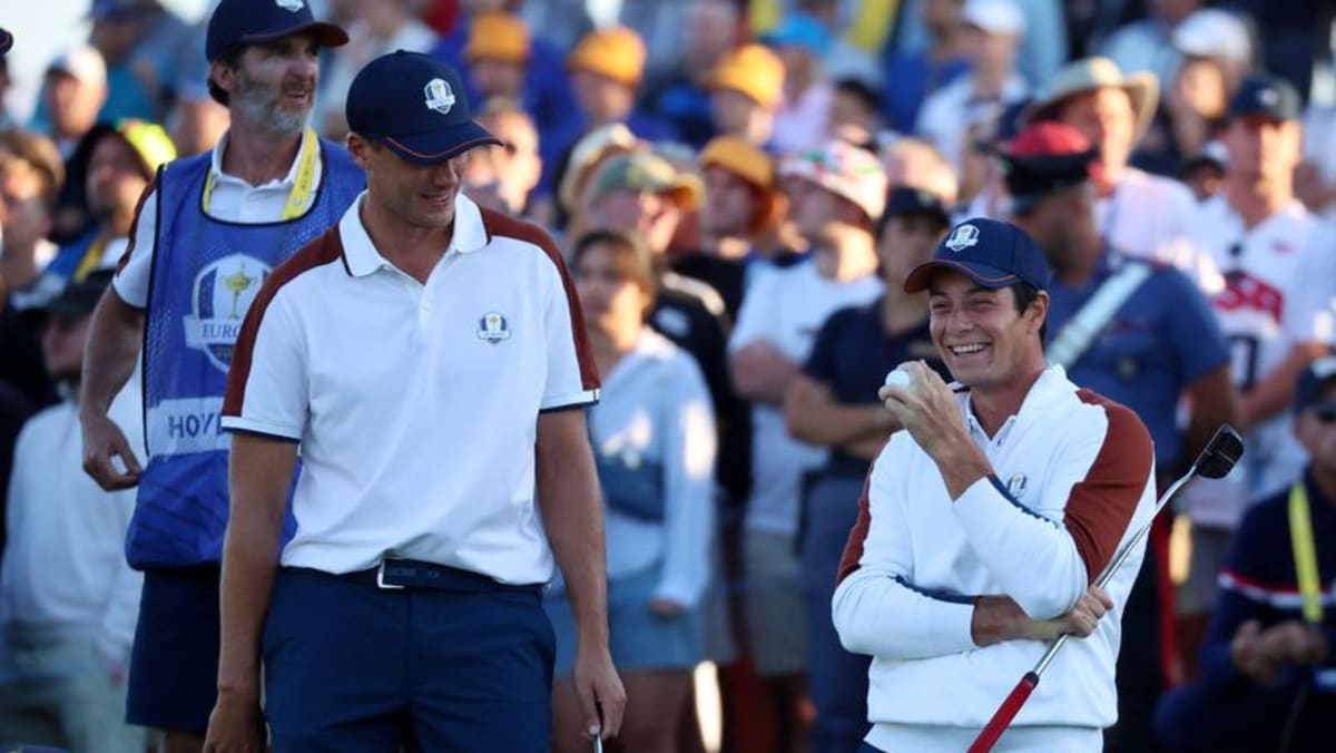 Hovland and Aberg maraud to record Ryder Cup win