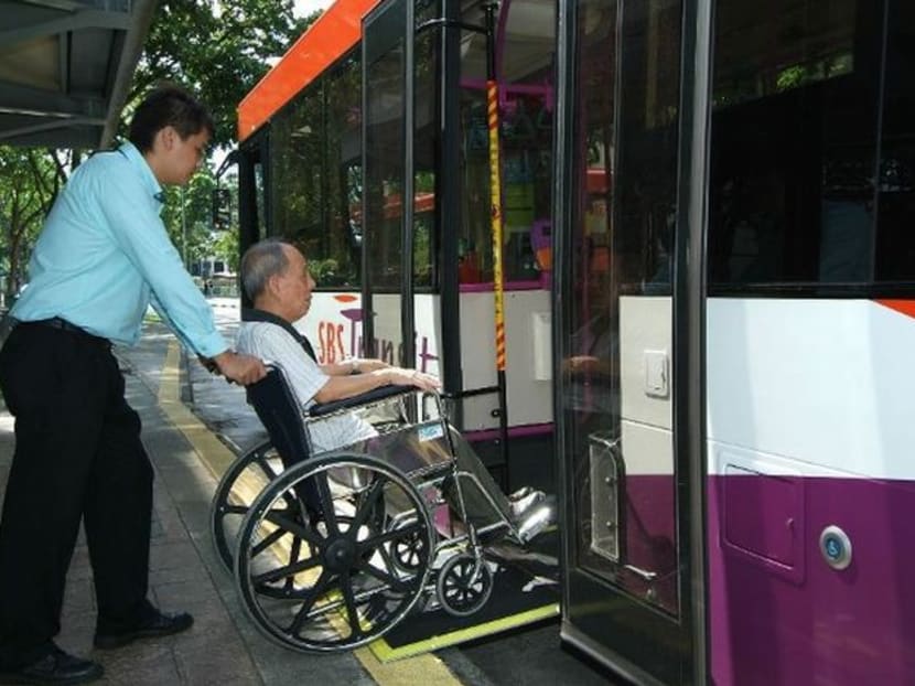 A wheelchair-accessible SBS Transit bus. Photo: SBS Transit
