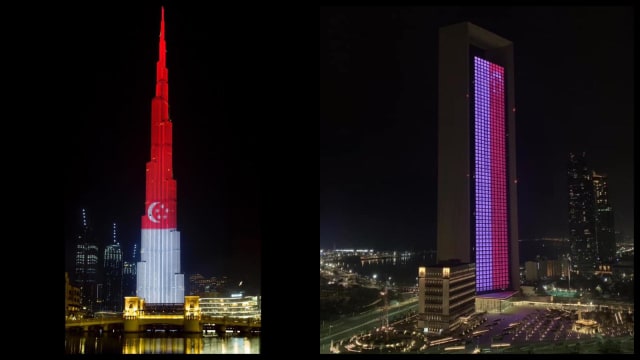 【国庆庆典】 世界最高建筑物再次亮起我国国旗
