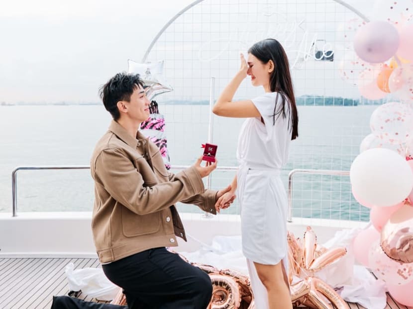 Actors Hong Ling and Nick Teo officially engaged in surprise sunset yacht proposal Actors Hong Ling and Nick Teo officially engaged in surprise sunset yacht proposal