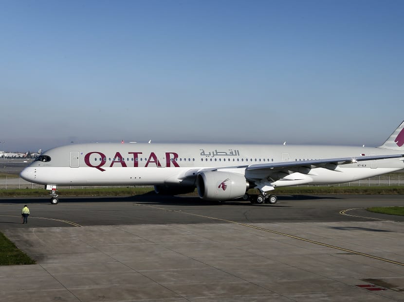 In this file photo, the first Airbus A350 for Qatar Airways sits on the tarmac during the hand over ceremony in Toulouse, southwestern France. The world's newest jetliner, the Airbus A350, took to the skies Thursday, Jan 15, 2015 carrying its first paying passengers from the Gulf Arab nation of Qatar. Photo: AP