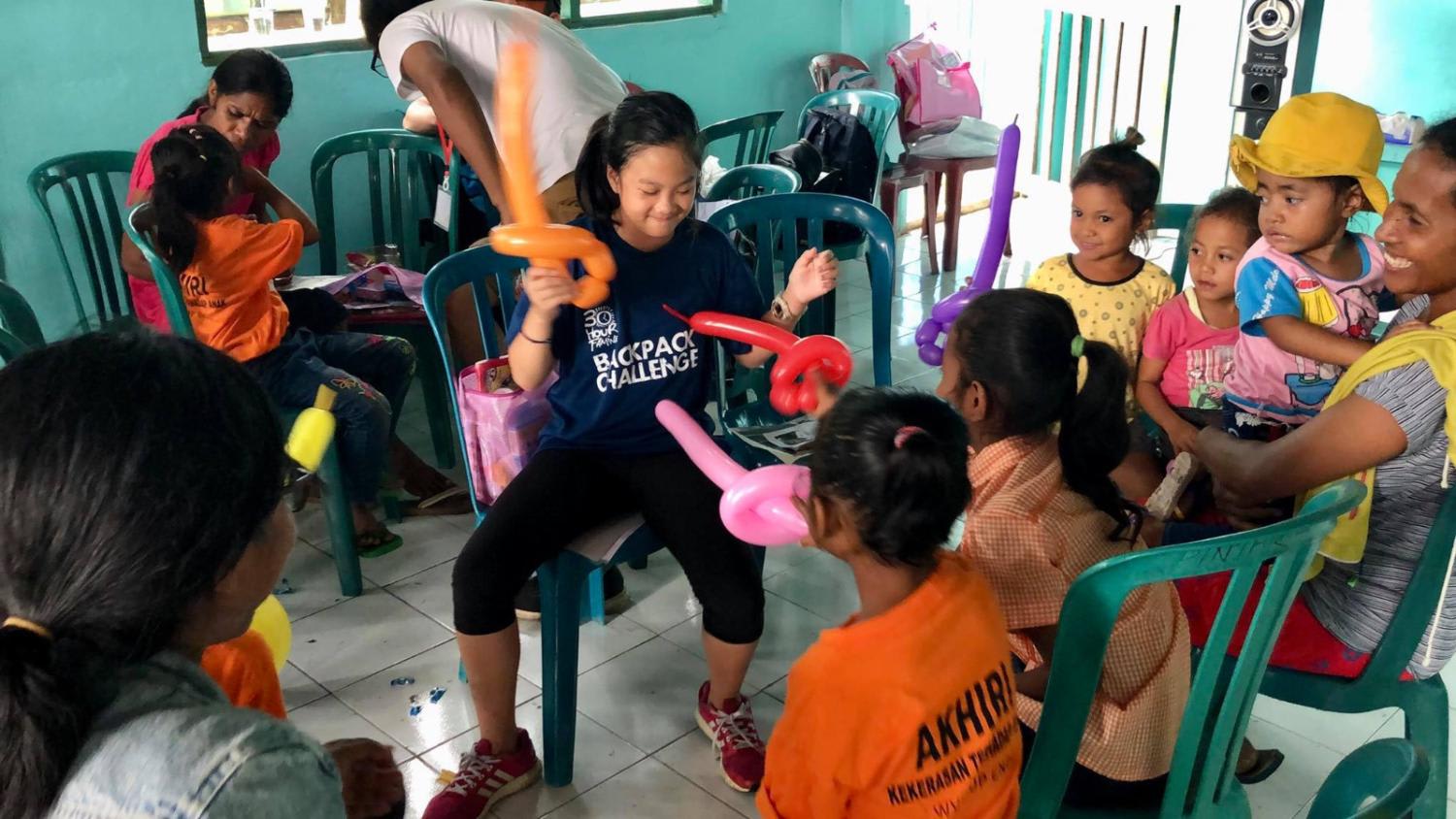 Child sponsor Soon Chuan Min interacts with World Vision beneficiaries in Ende, Indonesia. Photos: World Vision Child sponsor Soon Chuan Min interacts with World Vision beneficiaries in Ende, Indonesia. Photos: World Vision