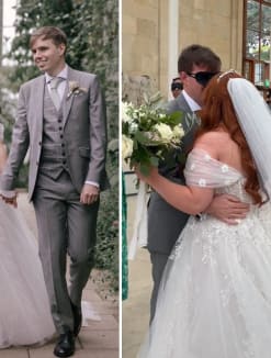 Ms Lucy Edwards, who is visually impaired, walked down the aisle on her wedding day while her groom and guests were blindfolded in a recent viral video on TikTok.