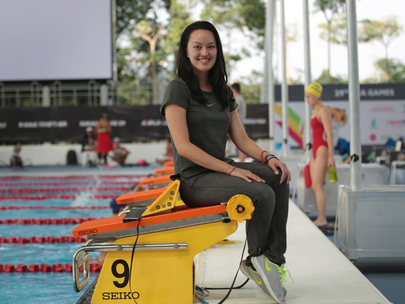 Malaysian swimmer Khoo Cai Lin poses for a photo at the National Aquatics Centre in Kuala Lumpur. Photo: Jason Quah/TODAY