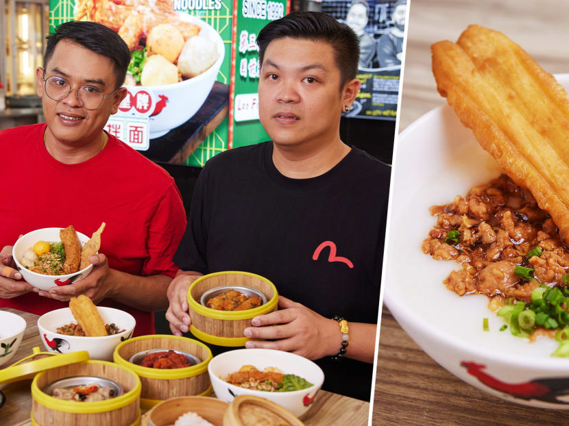 Ipoh-born brothers serve hearty S$3.60 century egg porridge and spicy Hakka mee at Hougang hawker stall