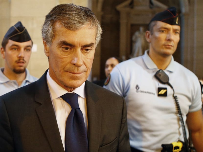 Former French budget Minister Jerome Cahuzac leaving the courthouse in Paris on Sept 14, 2016. Photo: AP