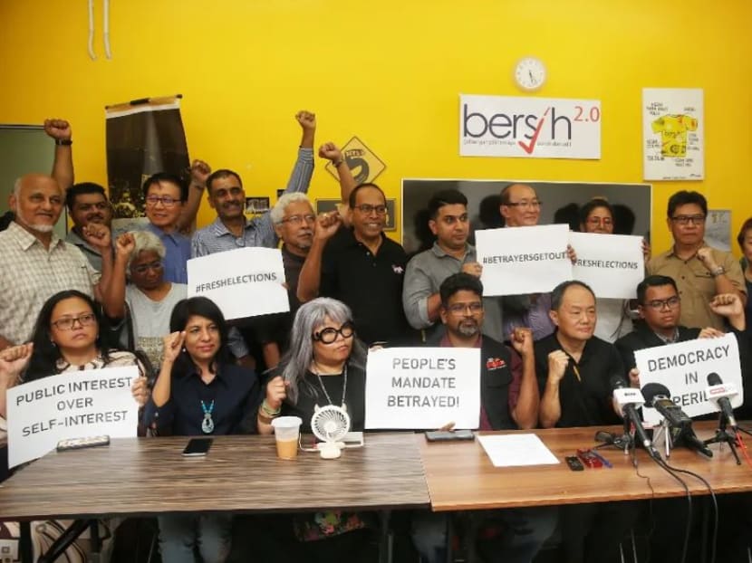 Members of Bersih 2.0 and 34 NGOs pose for a group picture during a press conference February 24, 2020.