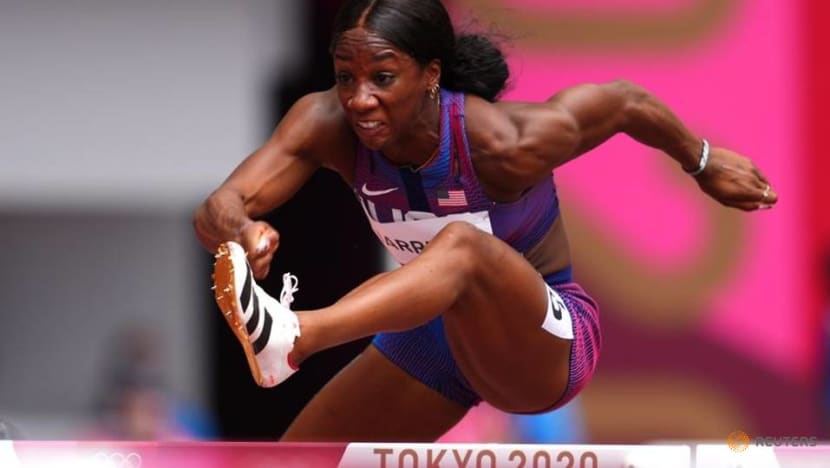 Olympics-Athletics-World record holder Harrison on course for gold dash Olympics-Athletics-World record holder Harrison on course for gold dash